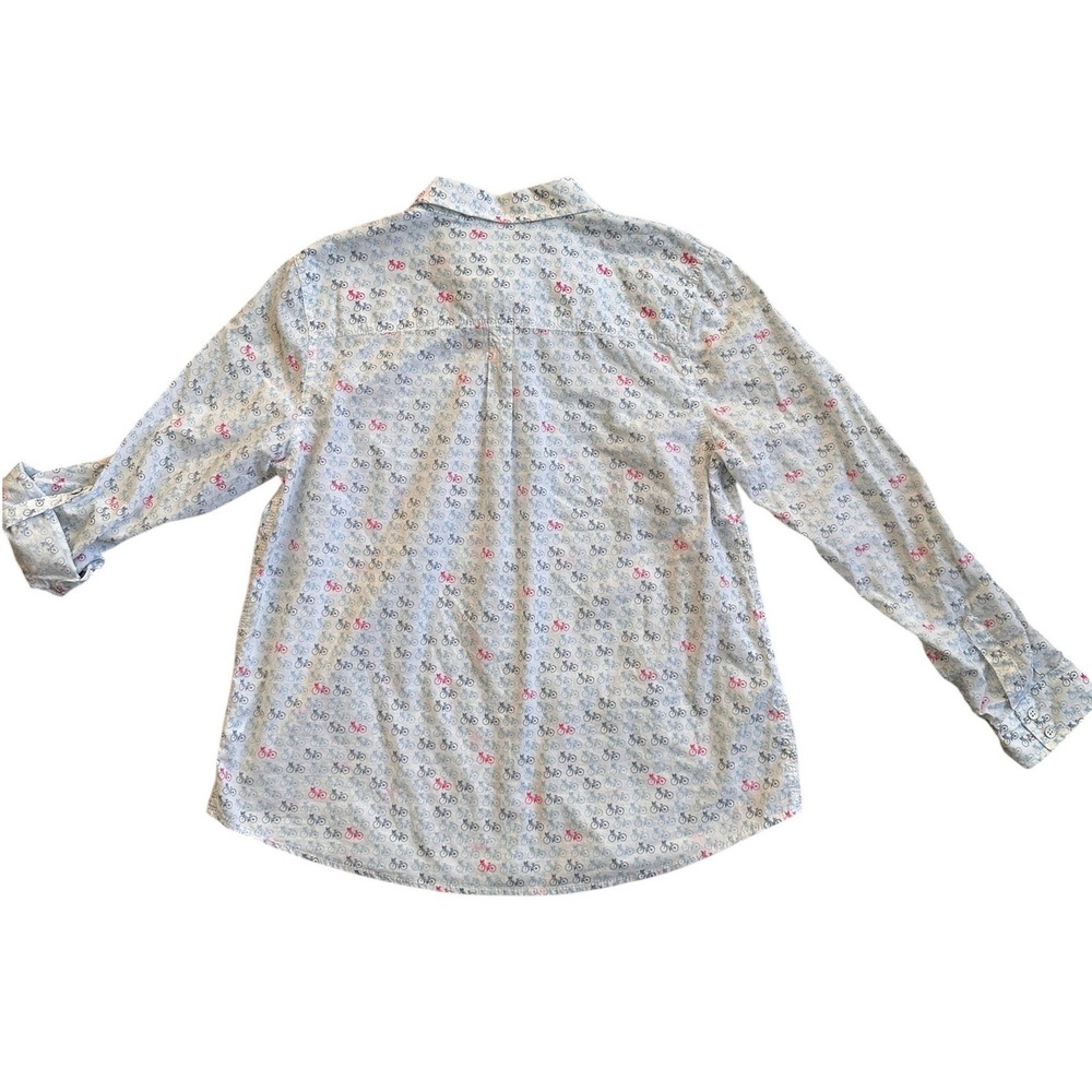 Sonoma Goods for Life Bicycle Print Shirt Womens L White Cotton NWT Novelty - Picture 2 of 8
